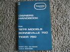 00-4226 Triumph Bonneville Tiger Oif Oem Owners Handbook Brown Wrap