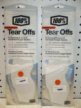 51018-101-20 100% Goggle Tear-offs Tear Offs Pair 2602-0940 New