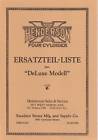 He140 1923-27 Henderson Motorcycle 4 Cyl Parts List Deluxe In German Repro