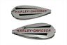 38-6696 Manufacturing Oe Emblem Set With Red Lettering Fits Harley Davidson