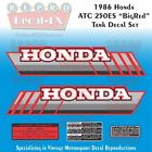 86hoatc250es-tank Honda Atc Gas Tank Decals Set Repro Pc Vinyl Stickers