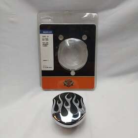 75343-10 Amp Harley Davidson Genuine Midnight Flames Fuel Gas Cap