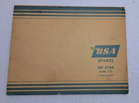 00-5074 Bsa Spares 1961 Spare Parts Catalog Book 250 Star Model C15 Group No