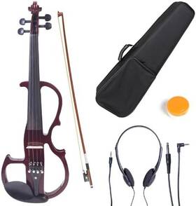 4cevn-2bk Cecilio 3/4cevn-2bk Cevn-2na Style 2 Silent Electric Wood Violin 3/4 Metallic Red Mahogany