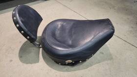 Rn-77736 Central Purchasing Vintage Harley Barstool Seat With Back Rest Black