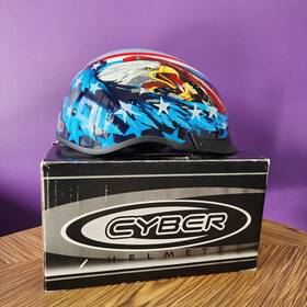 640874 Cyber U-72 Lethal Threat Designs Us Eagle Helmet Blue Xl