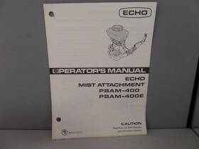 Pbam-400e Echo 561-0351 Operators Manual Mist Attachment Pbam-400 898