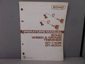 561-0963 Echo Operators Manual Weed And Grass Trimmer Gt-140b Gt-200a 898