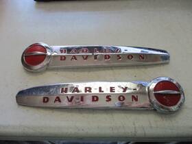 61769-47 Fox Vintage Harley Davidson Knucklehead Panhead 1947-50 Speed Ball Gas Tank Emblems
