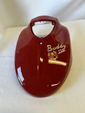 P66210011s00 Genuine Scooter Co Buddy Pamplona 170 Red Burgandy Front Panel Cover With Emblems