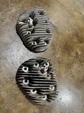 119-393 Harley-davidson Flathead 45 Wl Wla Aluminum Cylinder Heads Front And Rear