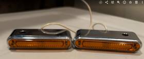 12-366 Harley-davidson Chrome Amber Marker Lights Pair Vintage Turn Signal Reflector