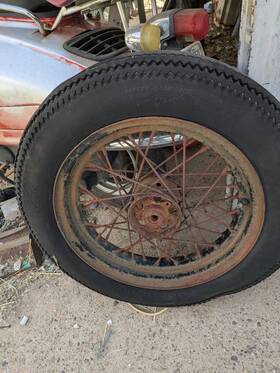 124674 Harley-davidson Original 16 Inch Star Hub Wheel And Tire Knucklehead Flathead Panhead