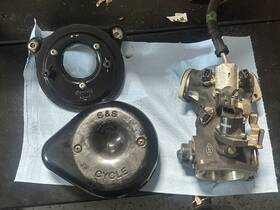 160-0159 Harley-davidson S&s 64mm Throttle Hog Body With Air Cleaner. Twin Cam