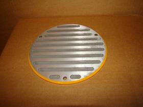 25418-89 Harley-davidson Fatboy Derby Cover 3 Hole 1990 Original Oem Grey With Yellow Outer