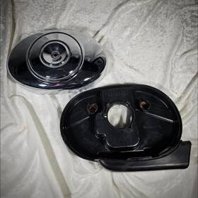29582-01b Harley-davidson 04 Chrome Fat Boy Football Air Cleaner Complete Assembly