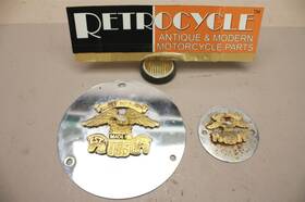 Harley-davidson 32508-77 Used Set - 1977 Inch Eagle Clutch Cover 25401-77 And Timer