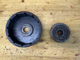 37701-71a Harley-davidson 1971-79 Ironhead Sportster Clutch Basket And Sprocket