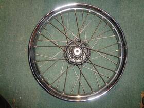 43001-47 Harley-davidson Used Hummer Front 19 Inch Chrome Wheel Assembly 1948-55 St