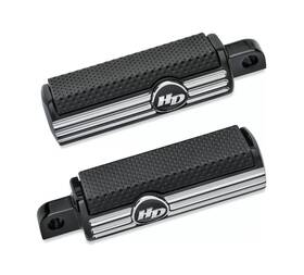 50500540 Harley-davidson Genuine Defiance Black Anodized Machine Cut Footpegs