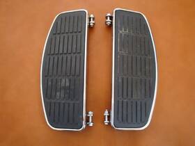 50603-66 Harley-davidson Shovelhead Fl Flh Oem Rigid Chrome Footboards 1966-1972