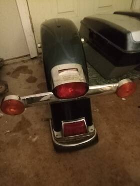59579-01b Harley-davidson 2001 Ultra Classic Oem Rear Fender With Tail Light Luxury Blue