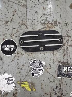 60572-86t Harley-davidson Black Ribbed Chain Inspection Cover Fl Fxwg Fxst Flst Fx