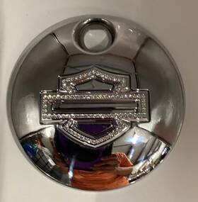 60974-10 Harley-davidson Fuel Door Cover Inch Diamond Ice Great Condition