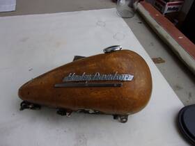 Harley-1951 Harley-davidson 61209-51 52 45 Wl Oil Tank.with Emblems Etc.patina Galore