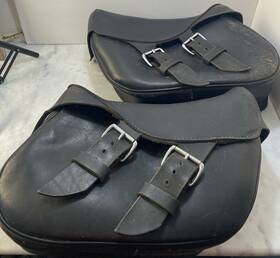 712202 Harley-davidson 712201 Vintage Oem Leather Saddlebags Lh Left Rh Right