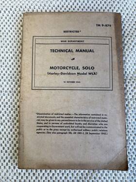 206pages Harley Davidson 9-879 Wla Technical Manual Professional Reprint Tm