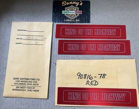 90816-78 Harley-davidson 1978 Amf Inch King Of The Highway Saddlebag Decals Red Nos