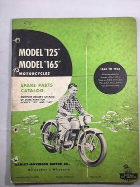 99452-53 Harley-davidson 1953 Original Hummer Parts Catalog 125 St165 165 1948