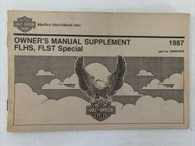 99466-87s Harley-davidson 1987 Flst Special/flhs Owners Manual Supplement