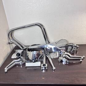 I150007 Harley-davidson Vintage Lot Of Chrome Parts And Accessories - See Notes