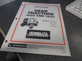 Ja-99043-3 Homelite Parts List Manual Gear Tractors 1000 1200 Gt10g Gt12g