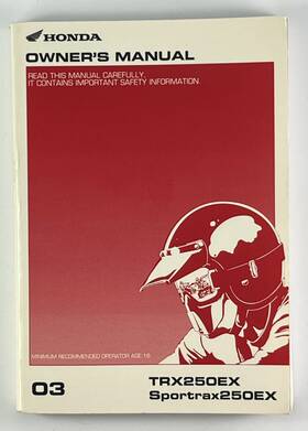 Sportrax250ex Honda 31hn1630 2004 Trx250ex Factory Owners Manual 250ex 04 Oem