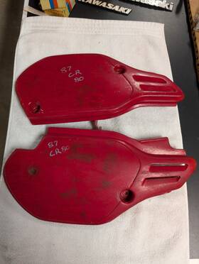 3600-gc4-310 Honda 1987 Cr80 Side Panels / Covers Number Plates Right And Left Pair Oem