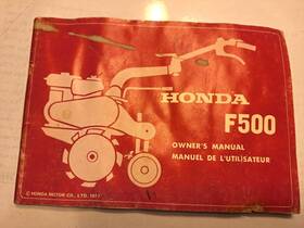 3872390 Honda Factory Owners Manual With Rod 1977 F500 Tiller English And French