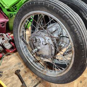 44701-286-003 Honda 74 1974 360 Cl360 Front Wheel Rim Tire And Brakes Spokes Oem Straight