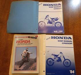 Ft81-ft85 Honda 61ka502 Lot Of 3 Manuals Cr250r Ft84 Cr80r Ft85-ft86 Clymer