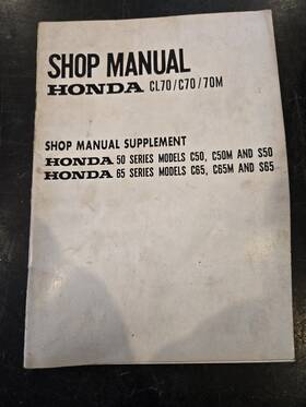 620891 Honda Factory Shop Manual 69 Cl70 71 C70 Supplement S50 S65