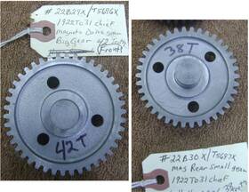 22b30x Indian 22b29x Chief - Magneto Drive Gears 1922-31 Large Small