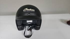 286280812 Indian Motorcycle Open Face Retro Helmet Black Size Small Pre-owned