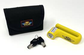 9300002 J&p Cycles And Yellow Motorcycle Security Brake Disc Lock With Keys Carrying Case