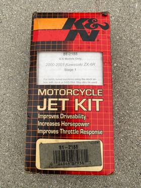 Isc-817 K&n 81-2188 Motorcycle Jet Kit Kawasaki Zx-6r 2000-2001 Stage 1