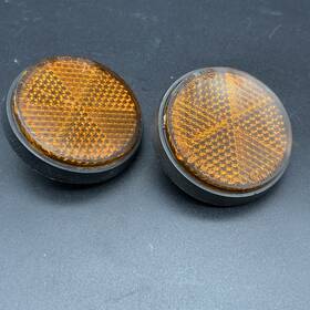 28012-016 Kawasaki Kz 1000 900 750 650 Orange Round Reflector Pair Kz650 Kz1000 2 Inch