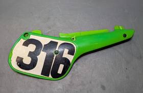 36001-1399-6w Kawasaki Kx60 Oem Right Side Cover Plastic Panel Number Plate 1985-2003