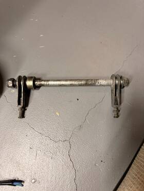 42031-032 Kawasaki 1972-1975 H2 750 Triple Rear Axle Bolt With Chain Tensioner