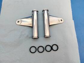 44033-075 Kawasaki 1976-1978 Ke175 Chrome Headlight Mounts Fork Covers L And R Nice Ke 175